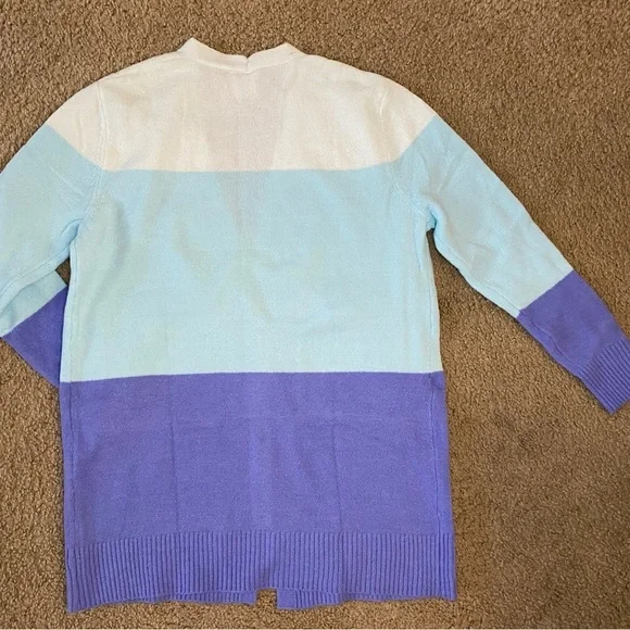 NWT Serra Women’s Mid-length Long Sleeve Duster Open Cardigan Blue Sweat… - Picture 4 of 4